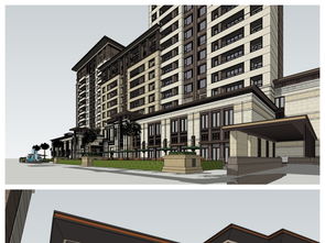 新中式新古典高層住宅底商沿街商業建筑模型設計圖下載指南